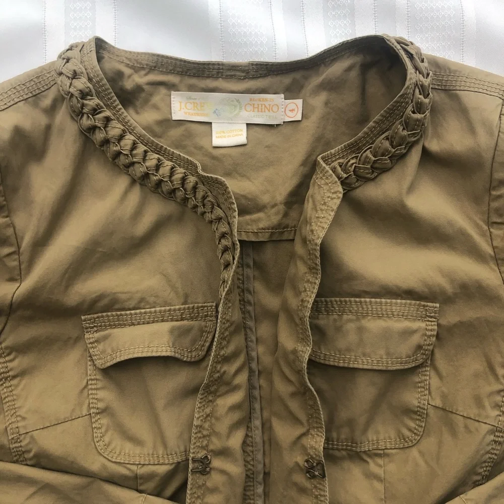J. Crew khaki blazer chino broken in classic twill jacket women’s size 4
